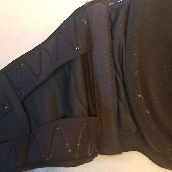 Cacique 42H Strapless Bra Black Underwire Support Grip Padded Classic - Picture 6 of 7